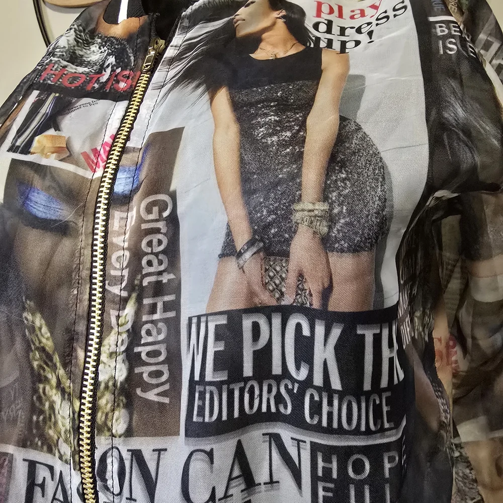 Graphic Print Bomber Jacket - Picture 3 of 4